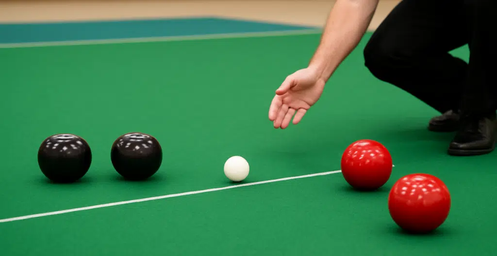 Image of man playing indoor bowls